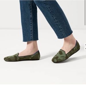 Rothys size 8, Olive camo limited edition loafers.